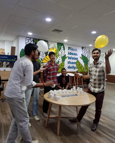 Colleagues at an Anaptyss town hall