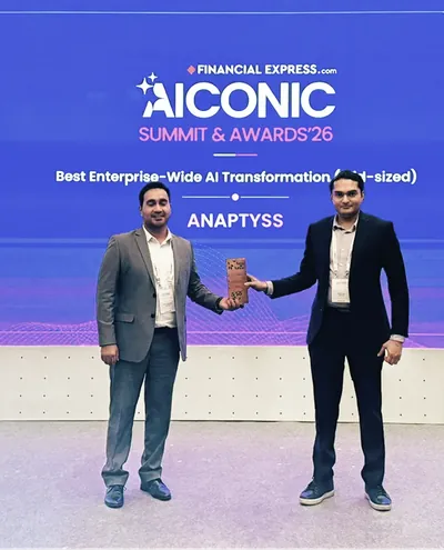 A colleague receiving an award on stage